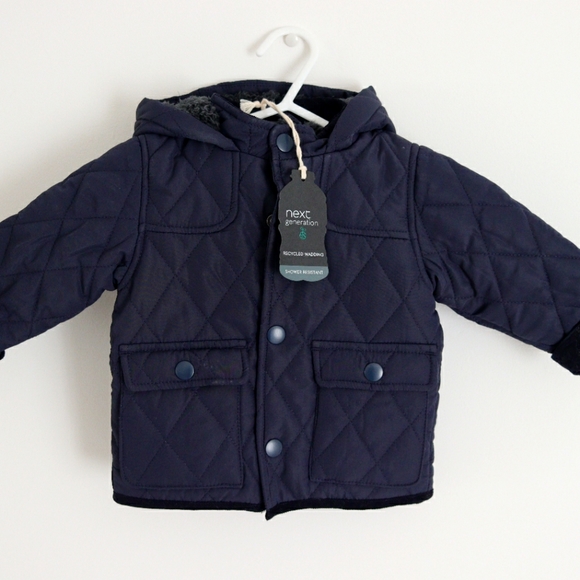 next Other - Next Boys Navy Smart Shower Resistant Quilted Jacket - 3-6 Months